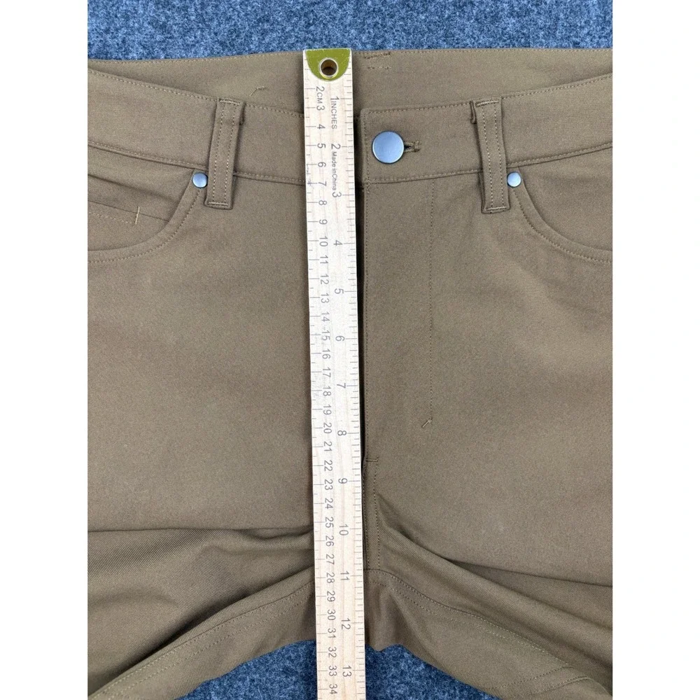 Lululemon ABC Pant Slim Fit 32 Tan Brown 5 Pocket Warpstreme Mens Trousers